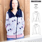 Sinclair Patterns S1082 Alba asymmetrical zip up zipper hoodie jacket for women with pockets pdf sewing pattern