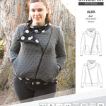 Sinclair Patterns S1082 Alba asymmetrical zip up zipper hoodie jacket for women with pockets pdf sewing pattern