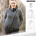 Sinclair Patterns S1082 Alba asymmetrical zip up zipper hoodie jacket for women with pockets pdf sewing pattern