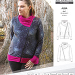 Sinclair Patterns S1082 Alba asymmetrical zip up zipper hoodie jacket for women with pockets pdf sewing pattern