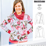 Sinclair Patterns S1082 Alba asymmetrical zip up zipper hoodie jacket for women with pockets pdf sewing pattern
