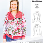 Sinclair Patterns S1082 Alba asymmetrical zip up zipper hoodie jacket for women with pockets pdf sewing pattern