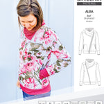 Sinclair Patterns S1082 Alba asymmetrical zip up zipper hoodie jacket for women with pockets pdf sewing pattern