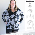 Sinclair Patterns S1082 Alba asymmetrical zip up zipper hoodie jacket for women with pockets pdf sewing pattern