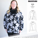 Sinclair Patterns S1082 Alba asymmetrical zip up zipper hoodie jacket for women with pockets pdf sewing pattern