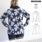Sinclair Patterns S1082 Alba asymmetrical zip up zipper hoodie jacket for women with pockets pdf sewing pattern