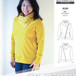 Sinclair Patterns S1082 Alba asymmetrical zip up zipper hoodie jacket for women with pockets pdf sewing pattern