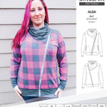 Sinclair Patterns S1082 Alba asymmetrical zip up zipper hoodie jacket for women with pockets pdf sewing pattern