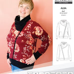 Sinclair Patterns S1082 Alba asymmetrical zip up zipper hoodie jacket for women with pockets pdf sewing pattern