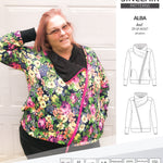Sinclair Patterns S1082 Alba asymmetrical zip up zipper hoodie jacket for women with pockets pdf sewing pattern