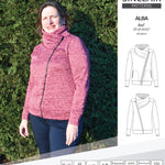 Sinclair Patterns S1082 Alba asymmetrical zip up zipper hoodie jacket for women with pockets pdf sewing pattern