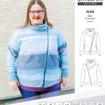 Sinclair Patterns S1082 Alba asymmetrical zip up zipper hoodie jacket for women with pockets pdf sewing pattern