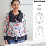 Sinclair Patterns S1082 Alba asymmetrical zip up zipper hoodie jacket for women with pockets pdf sewing pattern