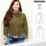 Sinclair Patterns S1082 Alba asymmetrical zip up zipper hoodie jacket for women with pockets pdf sewing pattern