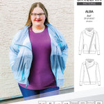 Sinclair Patterns S1082 Alba asymmetrical zip up zipper hoodie jacket for women with pockets pdf sewing pattern