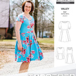 Sinclair Patterns S1086 Valley fit and flare skater dress for knit fabrics pdf sewing pattern