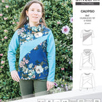 Pdf sewing pattern Hoodie top and t-shirt colorblocked and cowl for women