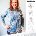 Pdf sewing pattern Hoodie top and t-shirt colorblocked and cowl for women