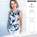 Sinclair Patterns Rio racerback tank top and jersey dress pdf sewing patterns for women