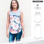 Sinclair Patterns Rio racerback tank top and jersey dress pdf sewing patterns for women