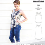 Sinclair Patterns Rio racerback tank top and jersey dress pdf sewing patterns for women