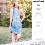 Sinclair Patterns Rio racerback tank top and jersey dress pdf sewing patterns for women