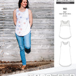Sinclair Patterns Rio racerback tank top and jersey dress pdf sewing patterns for women