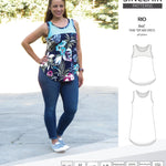 Sinclair Patterns Rio racerback tank top and jersey dress pdf sewing patterns for women