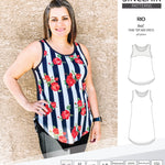Sinclair Patterns Rio racerback tank top and jersey dress pdf sewing patterns for women
