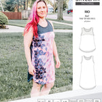 Sinclair Patterns Rio racerback tank top and jersey dress pdf sewing patterns for women