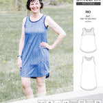Sinclair Patterns Rio racerback tank top and jersey dress pdf sewing patterns for women