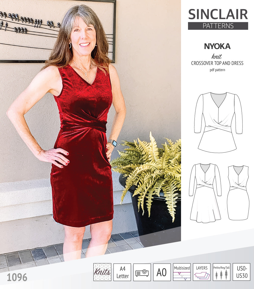 Sinclair Tuva Pattern Nyoka knit crossover dress (PDF sewing pattern) – Sinclair Patterns