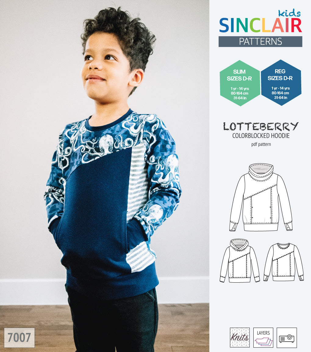Lotteberry coloblocked hoodie and sweater for children (PDF SEWING ...
