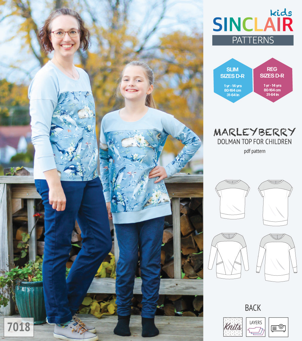 Marleyberry knit dolman top with pockets for children (PDF SEWING ...
