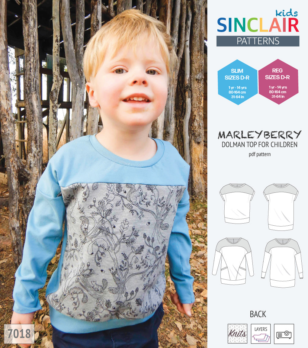 Marleyberry knit dolman top with pockets for children (PDF SEWING ...