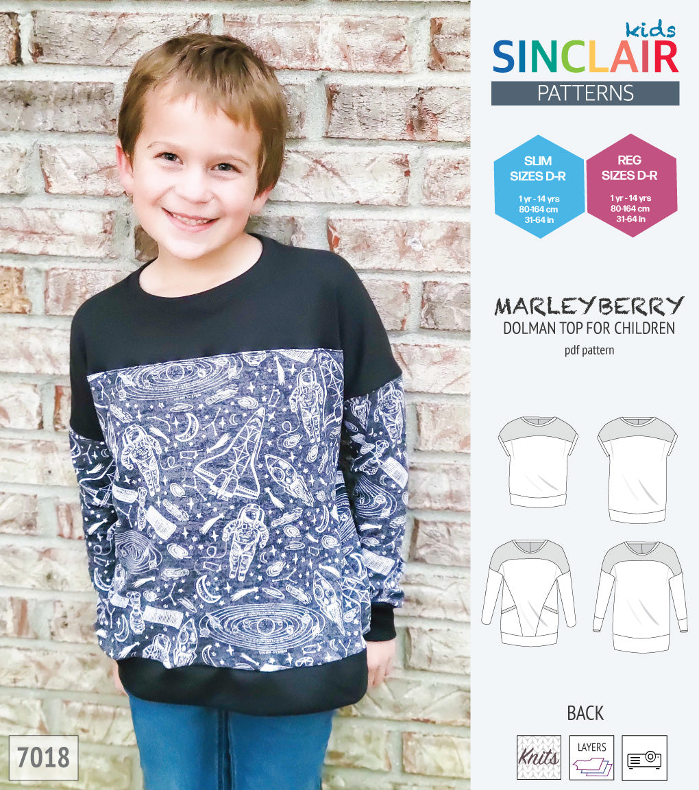 Marleyberry knit dolman top with pockets for children (PDF SEWING ...