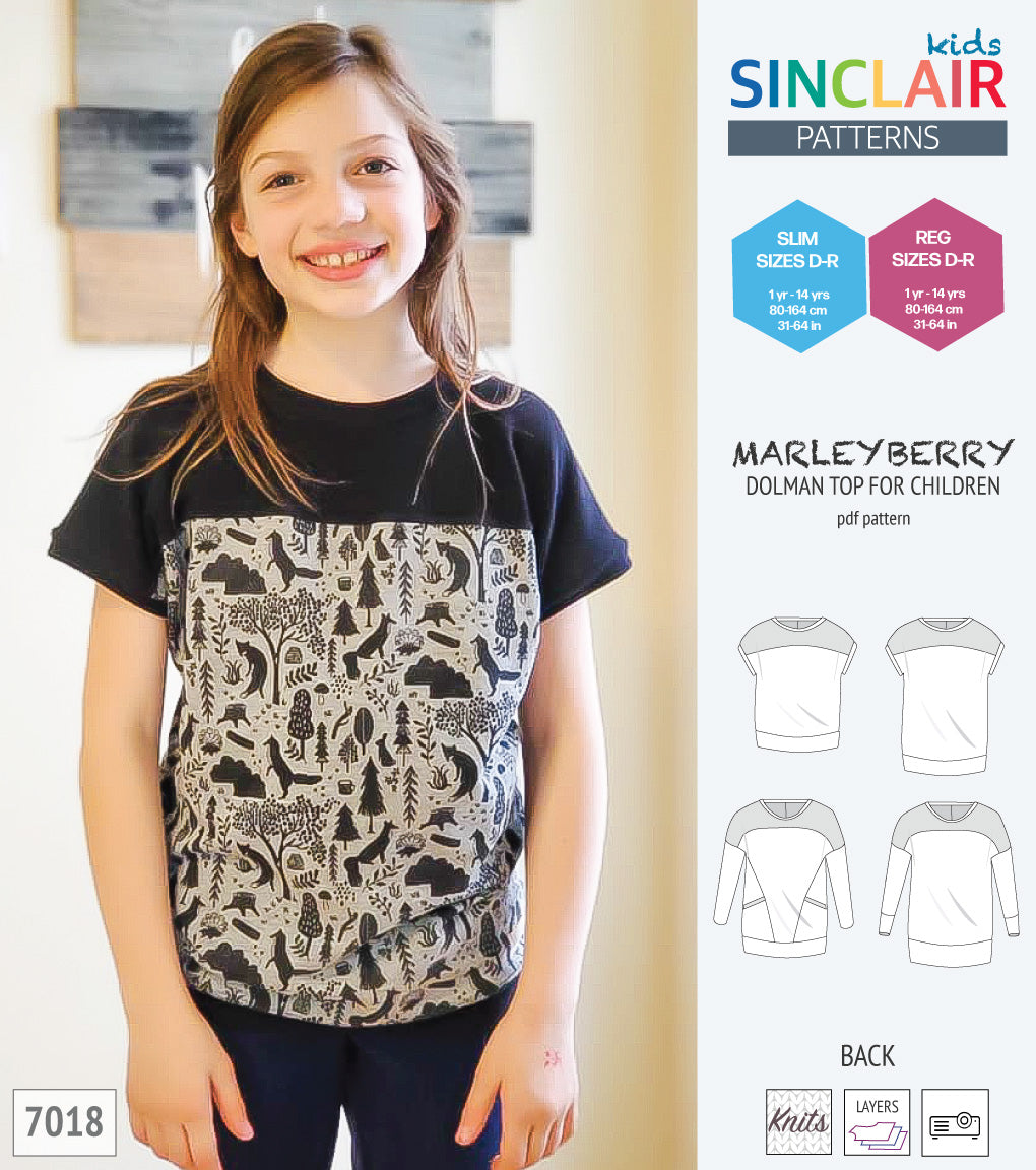 Marleyberry knit dolman top with pockets for children (PDF SEWING ...