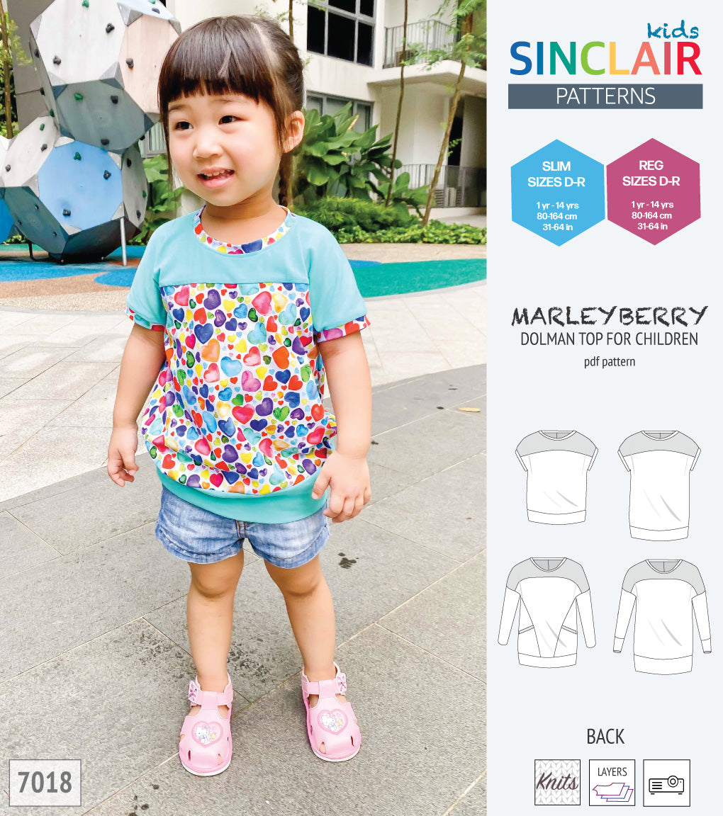 Marleyberry knit dolman top with pockets for children (PDF SEWING ...