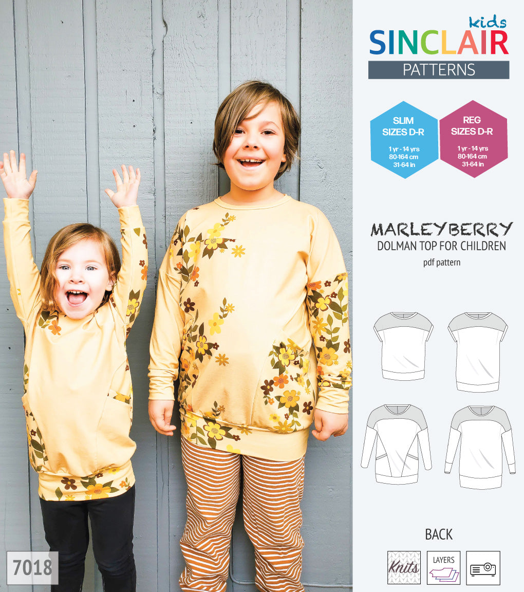 Marleyberry knit dolman top with pockets for children (PDF SEWING ...