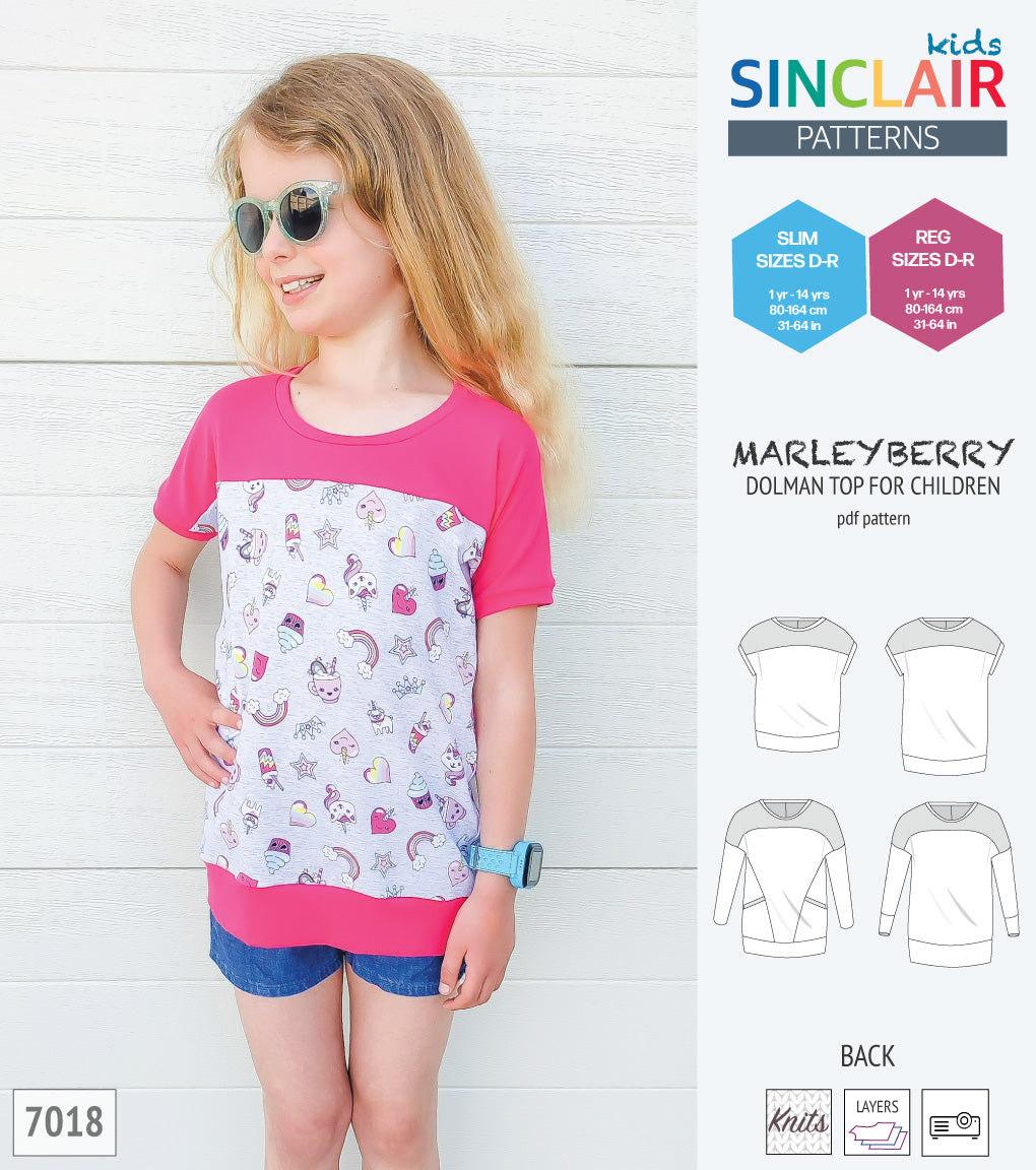 Marleyberry knit dolman top with pockets for children (PDF SEWING ...