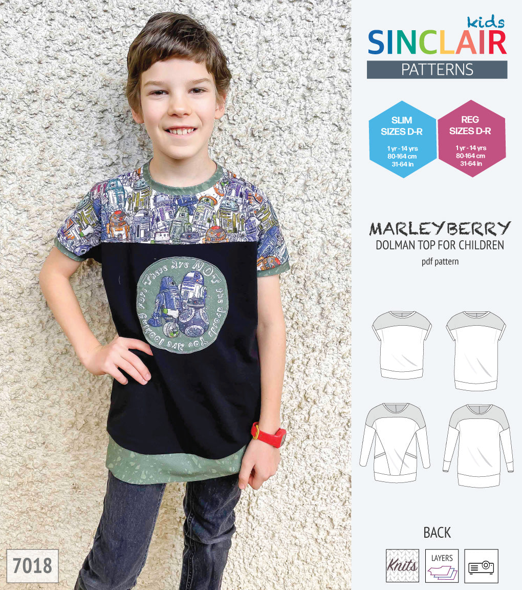 Marleyberry knit dolman top with pockets for children (PDF SEWING ...