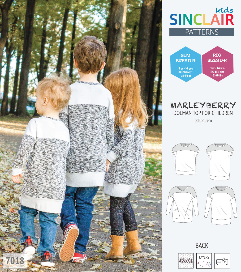 Marleyberry knit dolman top with pockets for children (PDF SEWING ...