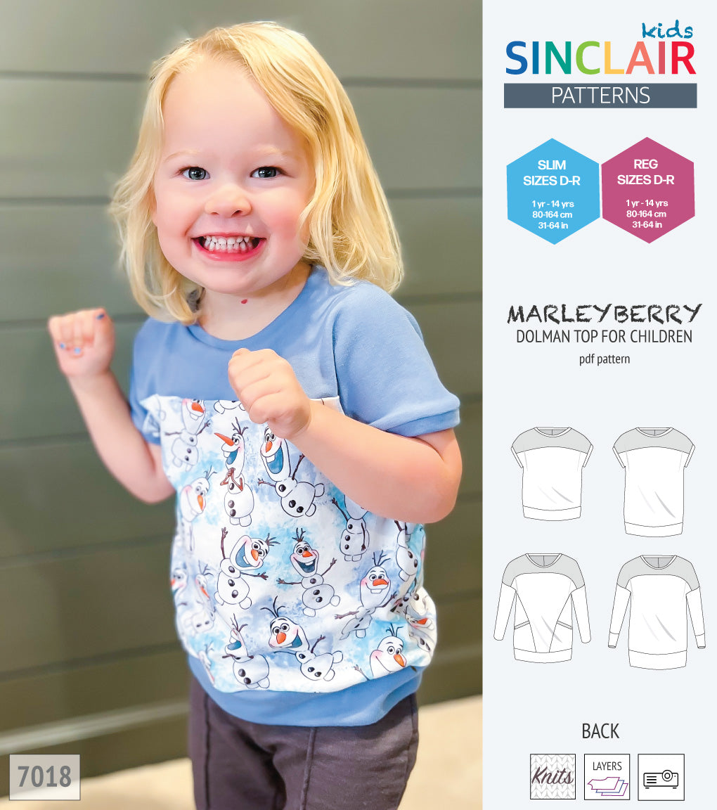 Marleyberry knit dolman top with pockets for children (PDF SEWING ...