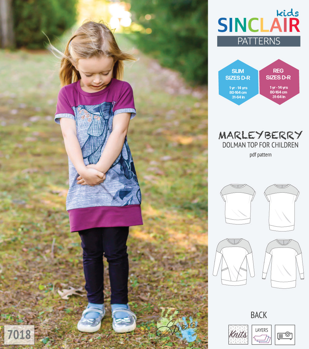 Marleyberry knit dolman top with pockets for children (PDF SEWING ...