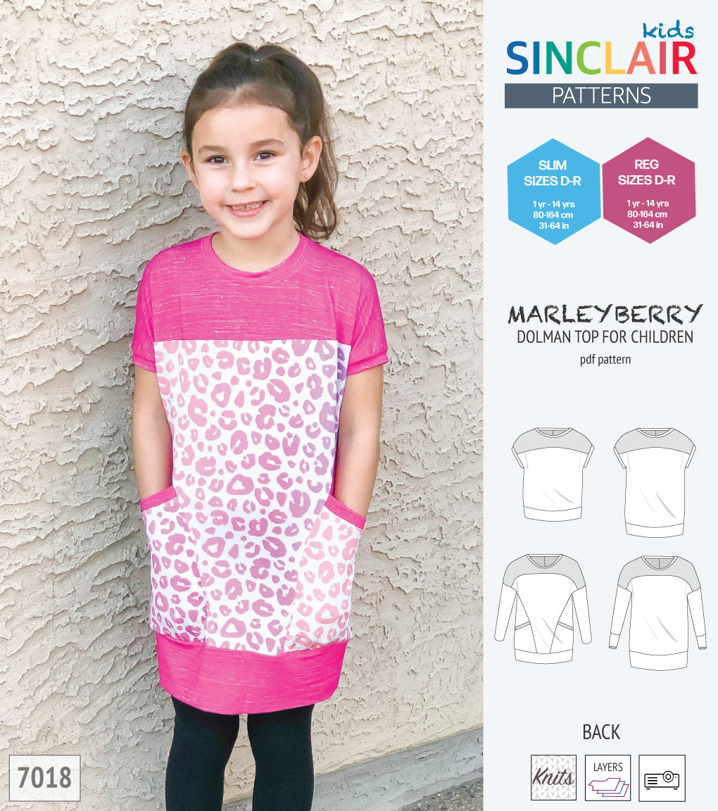 Marleyberry knit dolman top with pockets for children (PDF SEWING ...