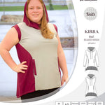 Pdf sewing pattern Kirra knit hoodie with welt pockets and panels by Sinclair Patterns