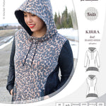 Pdf sewing pattern Kirra knit hoodie with welt pockets and panels by Sinclair Patterns