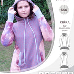 Pdf sewing pattern Kirra knit hoodie with welt pockets and panels by Sinclair Patterns