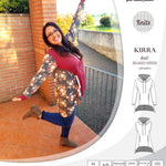 Pdf sewing pattern Kirra knit hoodie with welt pockets and panels by Sinclair Patterns