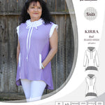 Pdf sewing pattern Kirra knit hoodie with welt pockets and panels by Sinclair Patterns